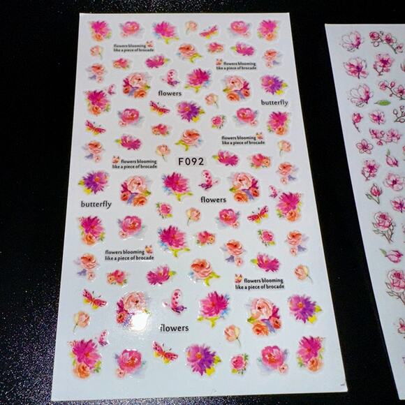 Pink Nail Art Stickers! Spring Summer Flower Designs - Picture 4 of 5
